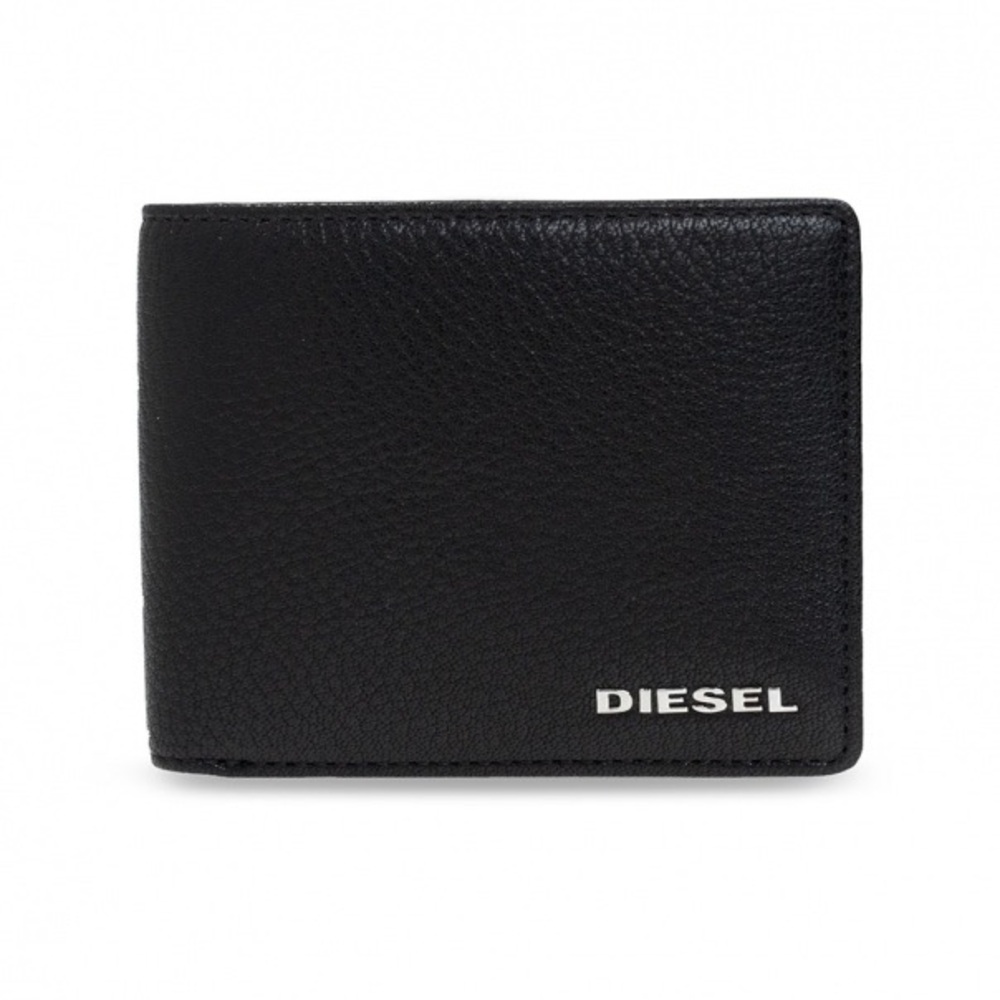 Diesel BLACK Folding wallet with logo